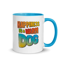 Load image into Gallery viewer, &quot;HAPPINESS IS A WARM DOG&quot; – 2 Sided Colored Mugs
