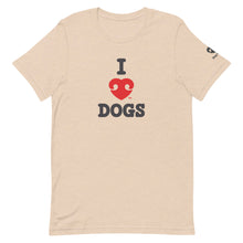 Load image into Gallery viewer, &quot;I LOVE DOGS&quot; RED HEART LOGO – Premium Unisex T-Shirt
