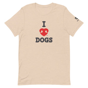 "I LOVE DOGS" RED HEART LOGO – Premium Unisex T-Shirt