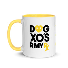 Load image into Gallery viewer, &quot;DOG XOs R MY RX&quot; ABSTRACT SMILING DOG FACE – 2 Sided Colored Mugs
