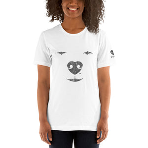 ABSTRACT SQUINTING DOG FACE – Premium Unisex T-Shirts