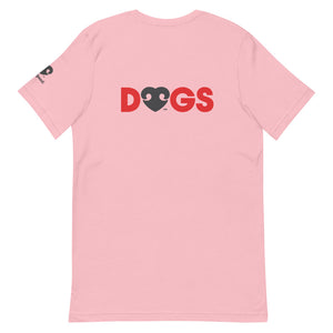 LOVE (FONT) DOGS (BACK) – 2 Sided Premium Unisex T-Shirts