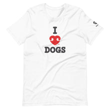 Load image into Gallery viewer, &quot;I LOVE DOGS&quot; RED HEART LOGO – Premium Unisex T-Shirt
