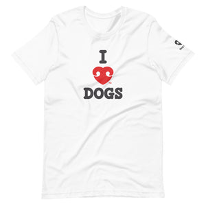 "I LOVE DOGS" RED HEART LOGO – Premium Unisex T-Shirt