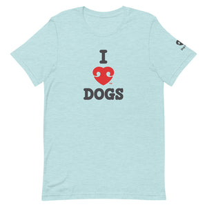 "I LOVE DOGS" RED HEART LOGO – Premium Unisex T-Shirt