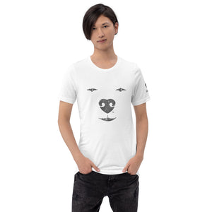 ABSTRACT SQUINTING DOG FACE – Premium Unisex T-Shirts