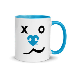 "DOG XOs R MY RX" ABSTRACT SMILING DOG FACE – 2 Sided Colored Mugs