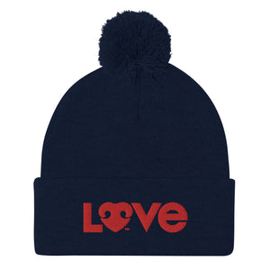 "LOVE" DOG LOVERS DESIGN – Pom-Pom Beanies