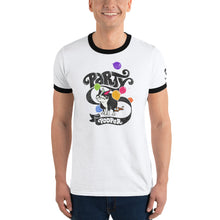 Load image into Gallery viewer, &quot;PARTY POOPER&quot; Humorous Dog Illustration – Ringer T-Shirt
