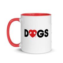 Load image into Gallery viewer, LOVE (FONT) DOGS (BACK) – 2 Sided Colored Mugs
