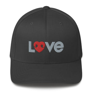 "LOVE" DOG LOVERS DESIGN – Elastic Structured Twill Hats