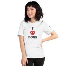 Load image into Gallery viewer, &quot;I LOVE DOGS&quot; RED HEART LOGO – Premium Unisex T-Shirt
