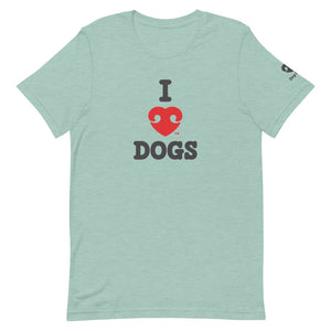 "I LOVE DOGS" RED HEART LOGO – Premium Unisex T-Shirt