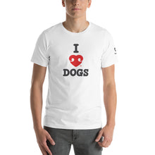 Load image into Gallery viewer, &quot;I LOVE DOGS&quot; RED HEART LOGO – Premium Unisex T-Shirt
