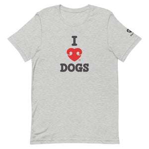 "I LOVE DOGS" RED HEART LOGO – Premium Unisex T-Shirt