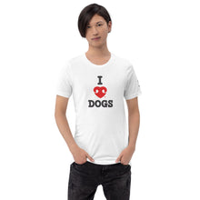 Load image into Gallery viewer, &quot;I LOVE DOGS&quot; RED HEART LOGO – Premium Unisex T-Shirt
