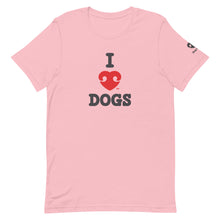 Load image into Gallery viewer, &quot;I LOVE DOGS&quot; RED HEART LOGO – Premium Unisex T-Shirt
