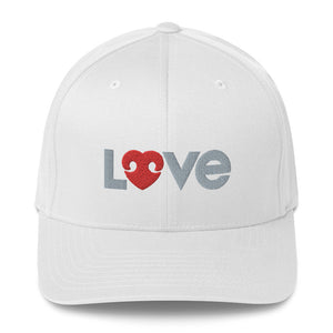 "LOVE" DOG LOVERS DESIGN – Elastic Structured Twill Hats