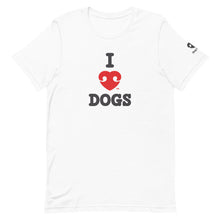 Load image into Gallery viewer, &quot;I LOVE DOGS&quot; RED HEART LOGO – Premium Unisex T-Shirt
