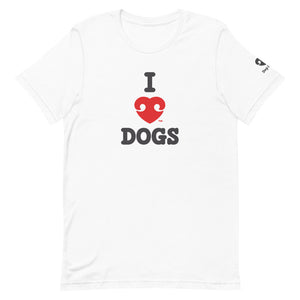 "I LOVE DOGS" RED HEART LOGO – Premium Unisex T-Shirt