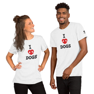 "I LOVE DOGS" RED HEART LOGO – Premium Unisex T-Shirt