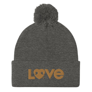 "LOVE" DOG LOVERS DESIGN – Pom-Pom Beanies