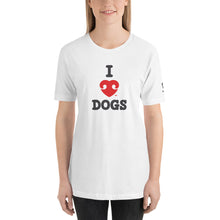 Load image into Gallery viewer, &quot;I LOVE DOGS&quot; RED HEART LOGO – Premium Unisex T-Shirt
