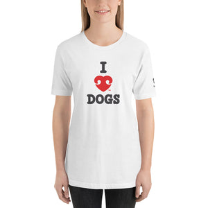 "I LOVE DOGS" RED HEART LOGO – Premium Unisex T-Shirt