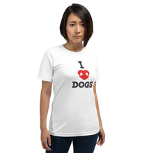 Load image into Gallery viewer, &quot;I LOVE DOGS&quot; RED HEART LOGO – Premium Unisex T-Shirt
